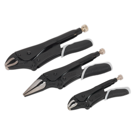 Sealey Locking Pliers Set With Quick Release 3 Pieces Black Series AK6863B