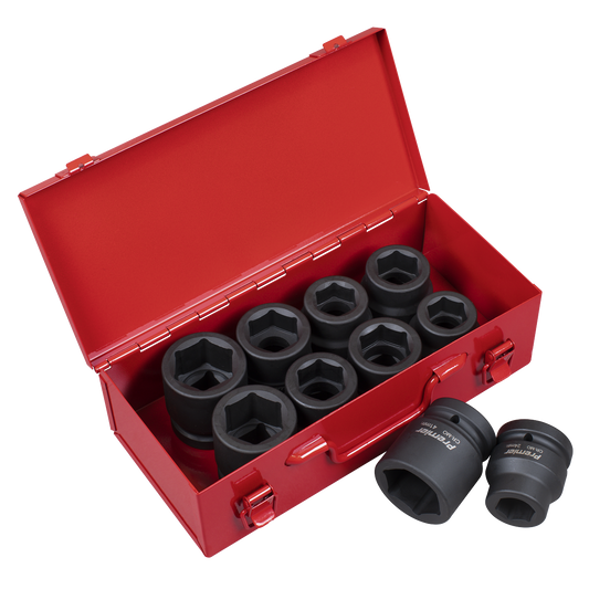 Sealey Impact Socket Set 10 Pieces 1" Square Drive Metric/Imperial AK688