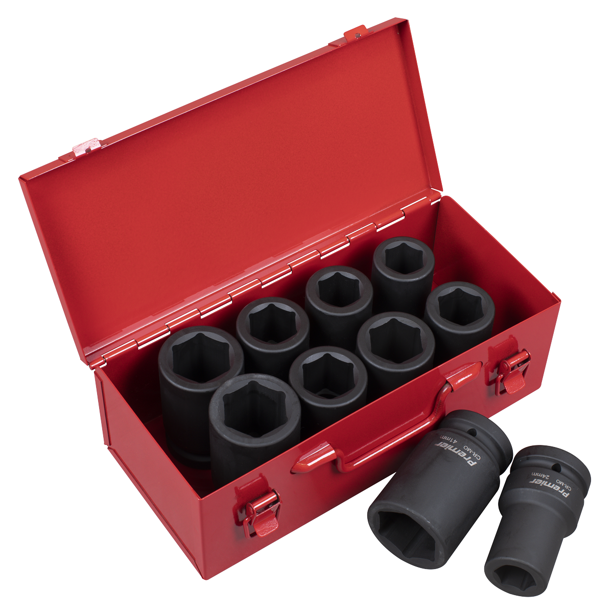 Sealey Impact Socket Set 10 Pieces Deep 1" Square Drive Metric/Imperial AK689