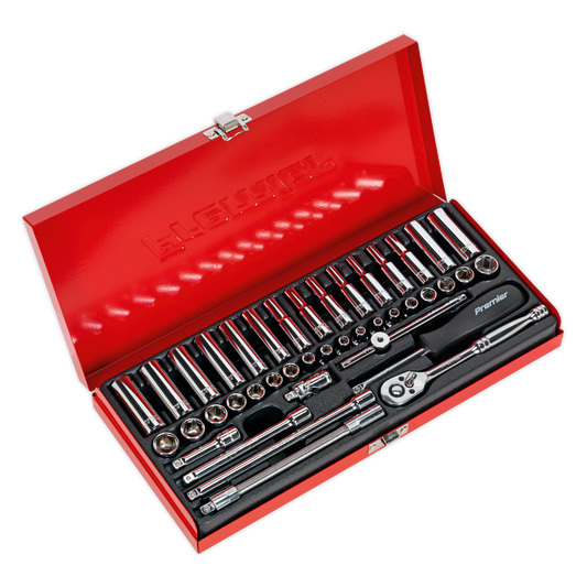 Sealey Socket Set 41 Pcs 1/4" Square Drive 6-Point WallDrive - DuoMetric AK690