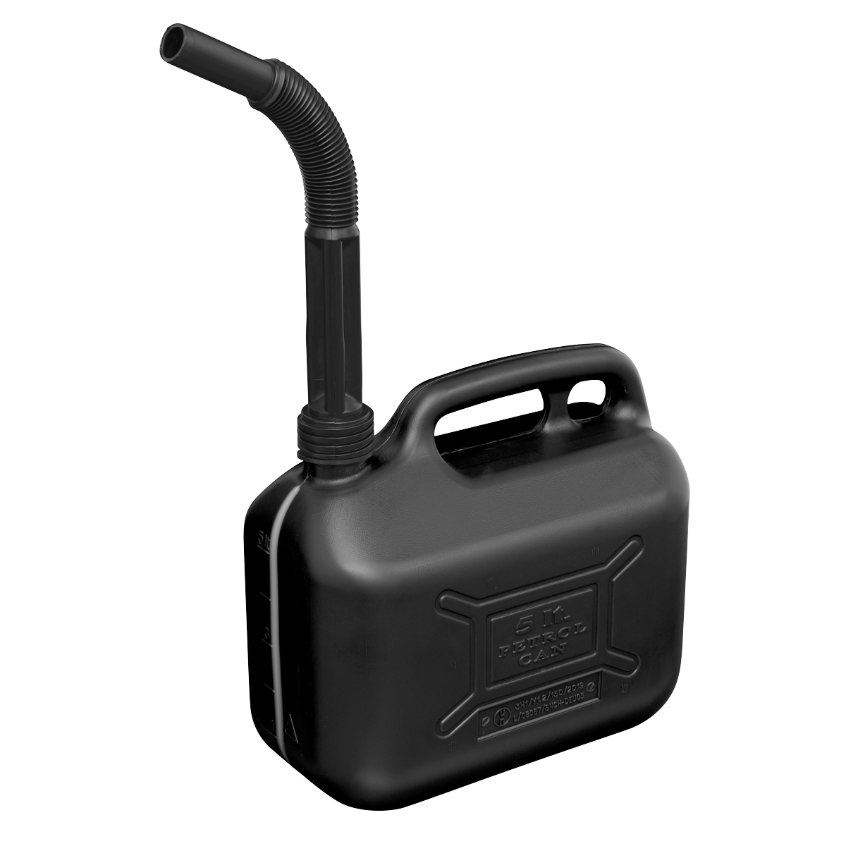 Sealey Plastic Fuel Can Flexible Spout Colour-Coded Black For Diesel 5L JC5B