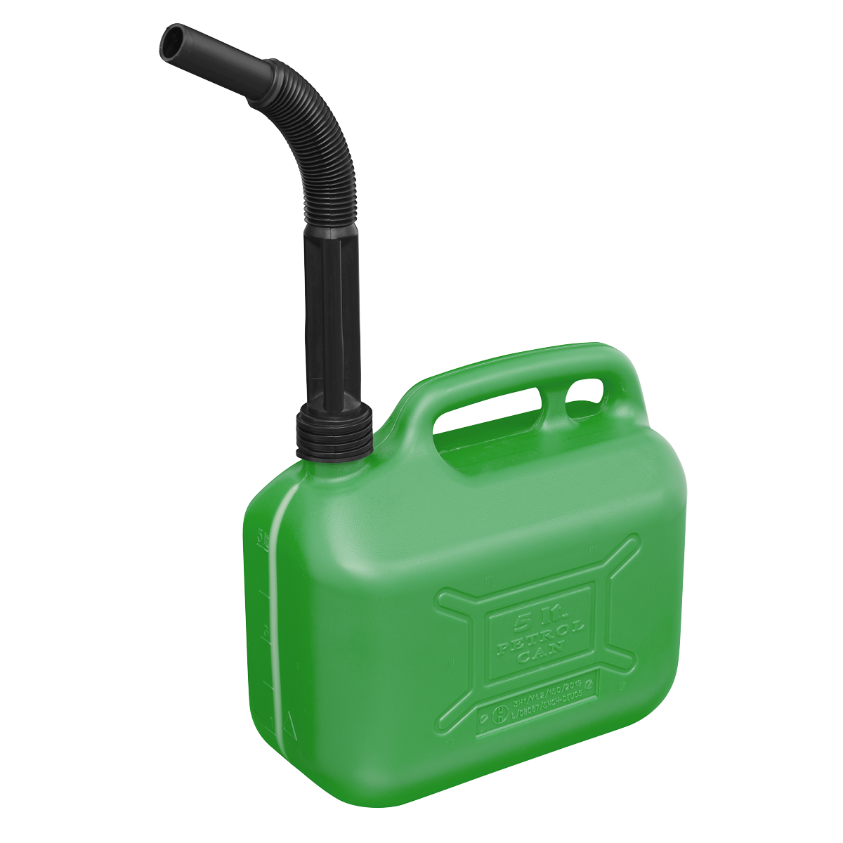 Sealey Plastic Fuel Can Colour-Coded Green For Unleaded Fuel 5 Litres JC5G