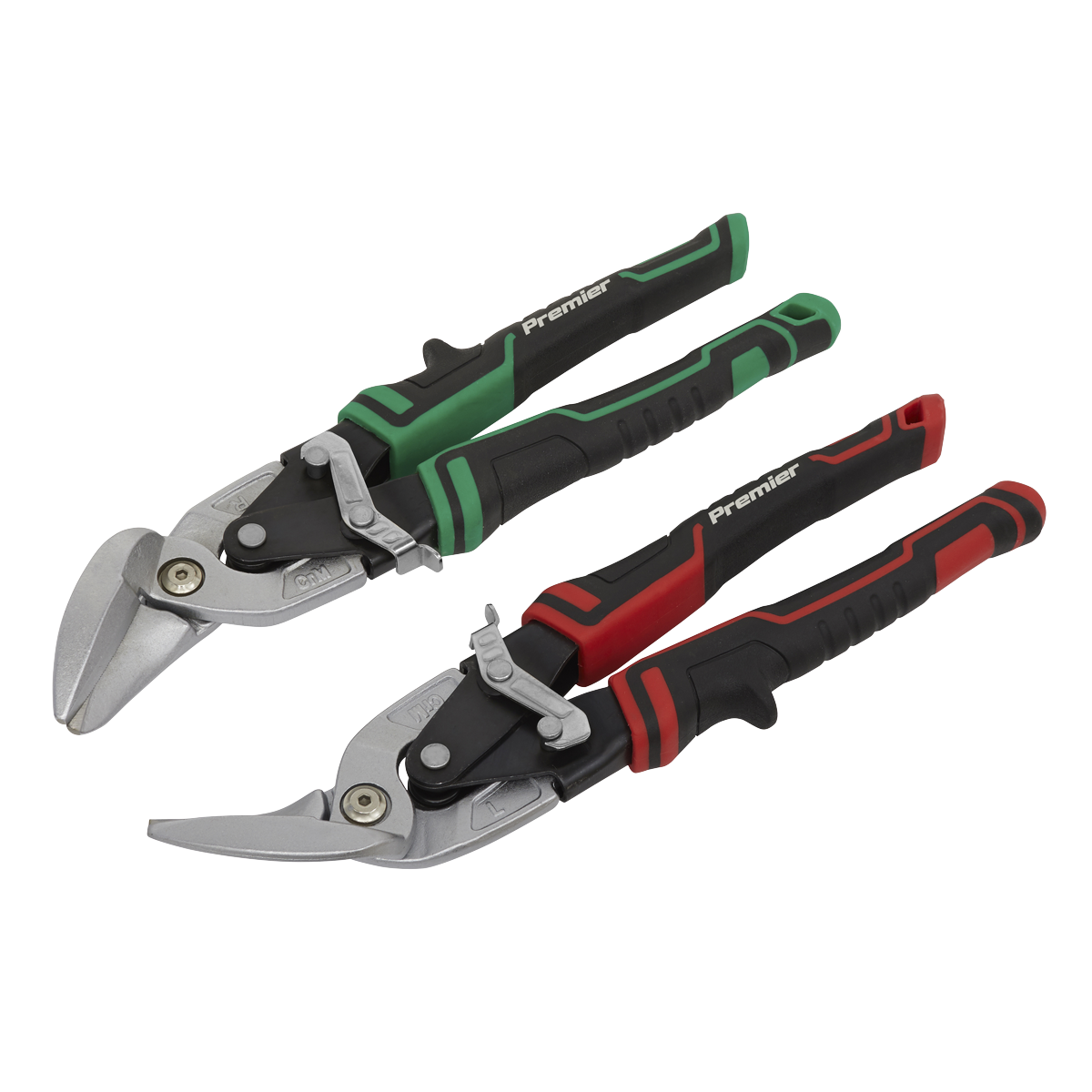 Sealey High Leverage Offset Aviation Tin Snip Set 2 Pieces Self-Opening AK69072