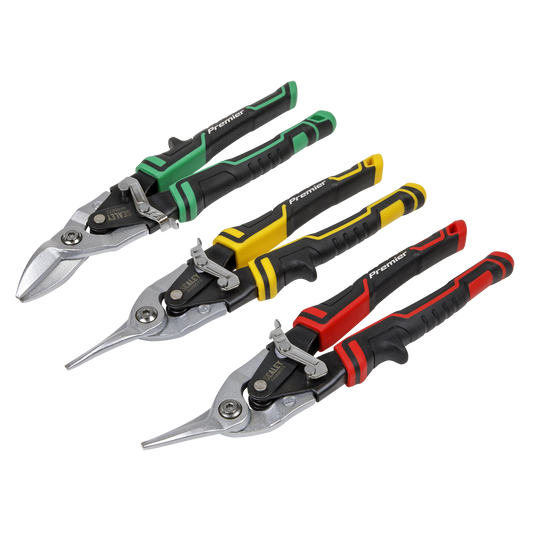 Sealey High Leverage Aviation Tin Snip Set 3 Pieces Chrome Molybdenum AK69073