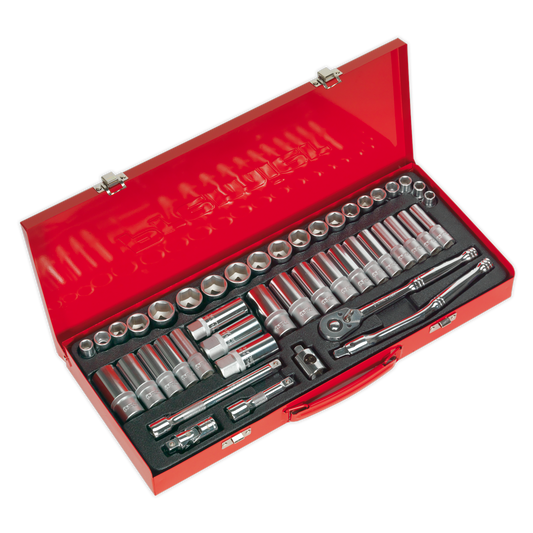 Sealey Deluxe Socket Set 45 Pieces DuoMetric Chrome Vanadium Steel AK692