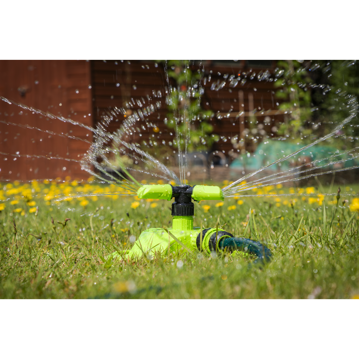 Sealey Garden Sprinkler 3-Arm Adjustable Rotating Ø10m Maximum Durable JS2023