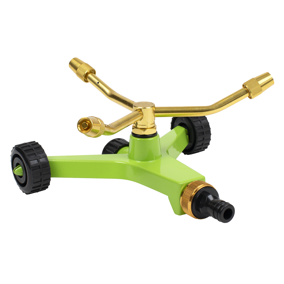 Sealey 3-Arm Brass Sprinkler Ø10m Maximum With Metal Wheeled Base JS2032