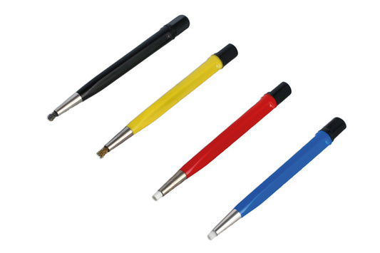 LASER 8141 4-Piece Abrasive Pen Brush Set With Adjustable Length For Cleaning