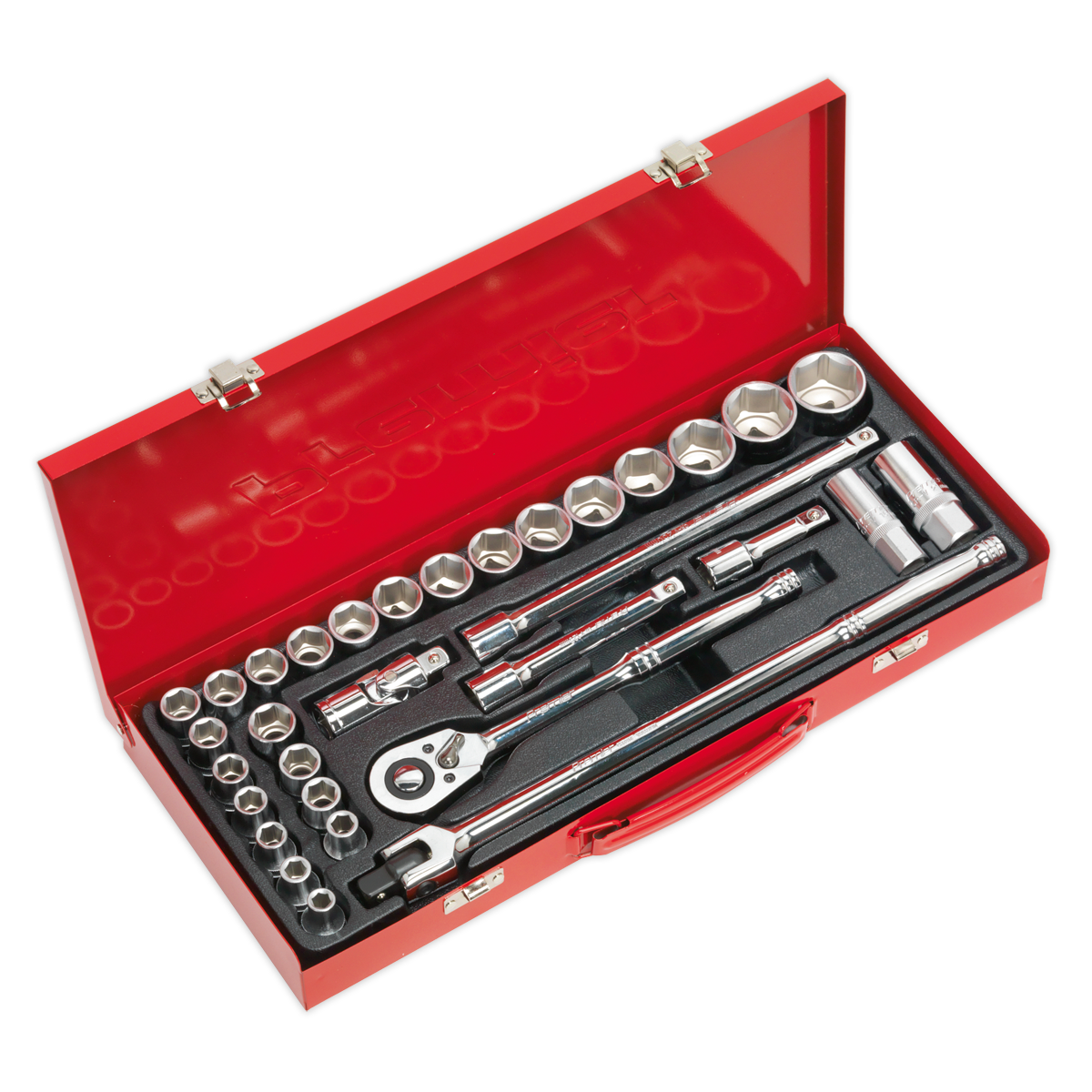 Sealey Socket Set 32 Pcs 1/2" Square Drive 6-Point WallDrive - DuoMetric AK693