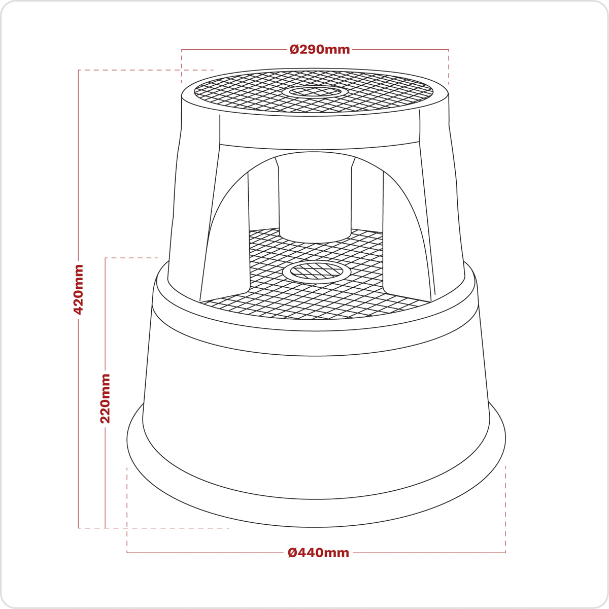 Sealey Kick Step Composite 150kg Capacity 420mm Height 440mm Diameter KS2
