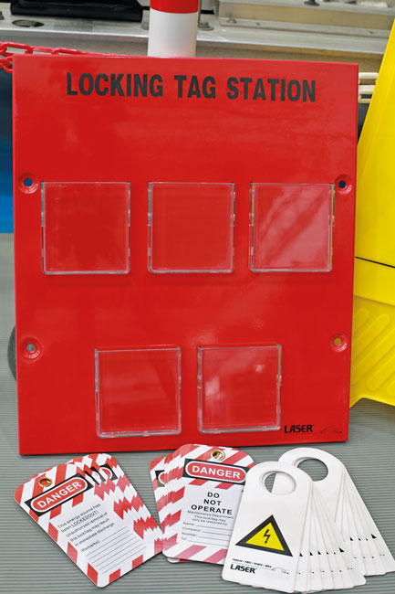 LASER 8152 Locking Tag Station Kit Lockout Safety Warning Tags Wall Mounted