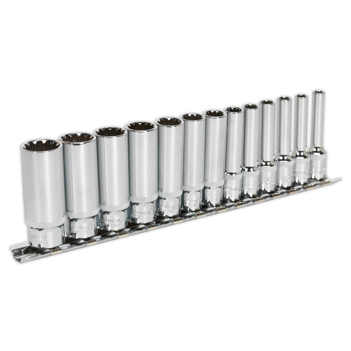 Sealey Socket Set 13 Pieces Deep 1/4" Square Drive Total Drive AK69813D