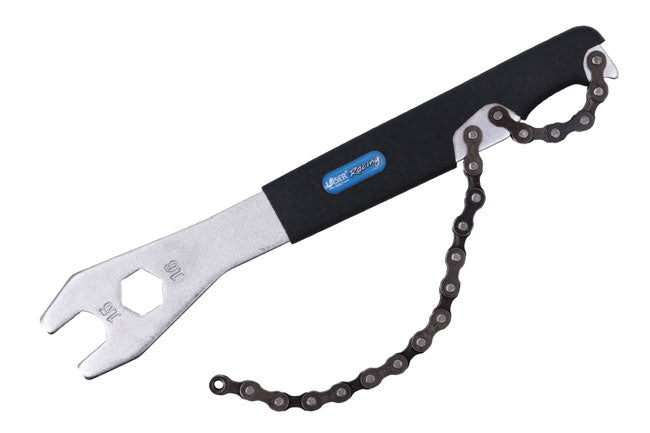 LASER 8163 LTR Pedal Spanner Chain Whip Bicycle Bike Tool Workshop 2 in 1