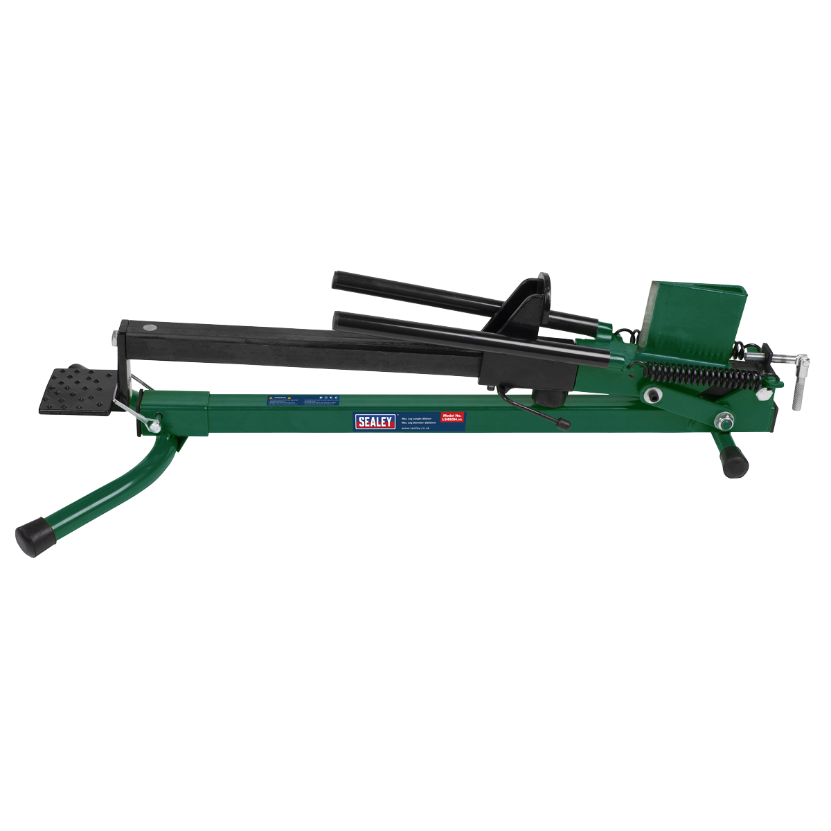 Sealey Log Splitter Foot Operated Heavy Duty Steel Horizontal Green/Black LS450H