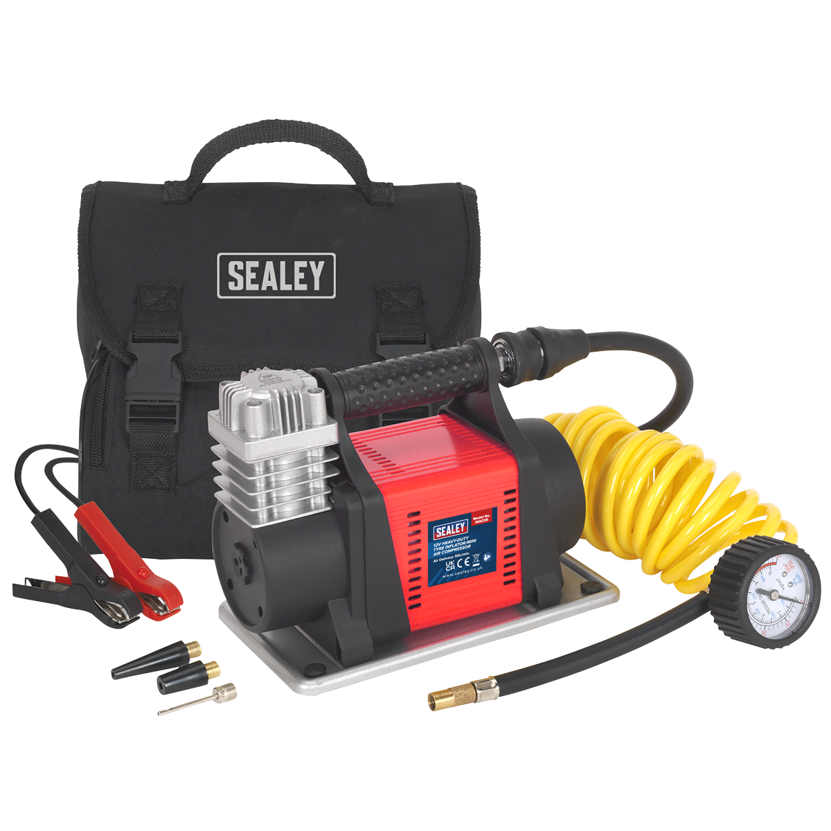 Sealey Heavy Duty Mini Air Compressor 12V Maximum Pressure 100PSI MAC05