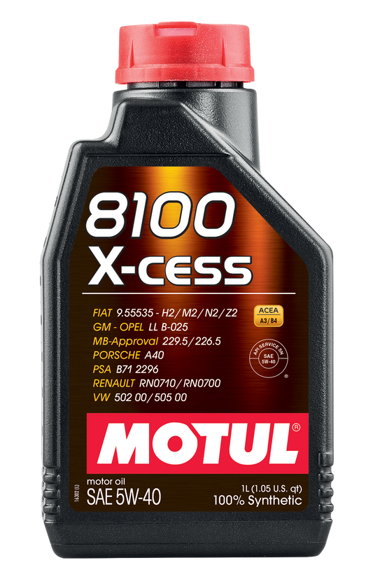 Motul 8100 X-CESS 5W40 1 Liter Auto Engine Oil 5W-40 Fully Synthetic 102784
