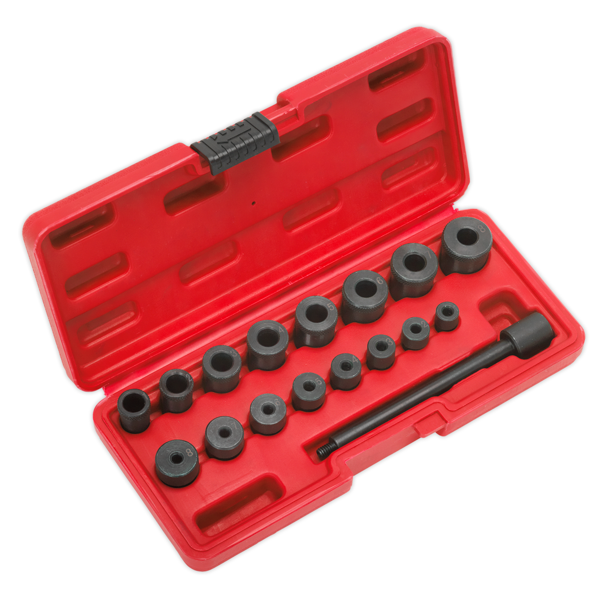 Sealey Universal Clutch Aligning Tool Set Chemically Blackened Steel 17pc AK710