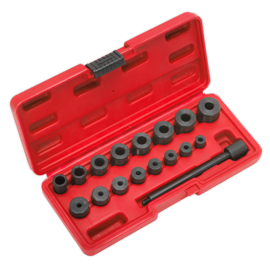 Sealey Universal Clutch Aligning Tool Set Chemically Blackened Steel 17pc AK710