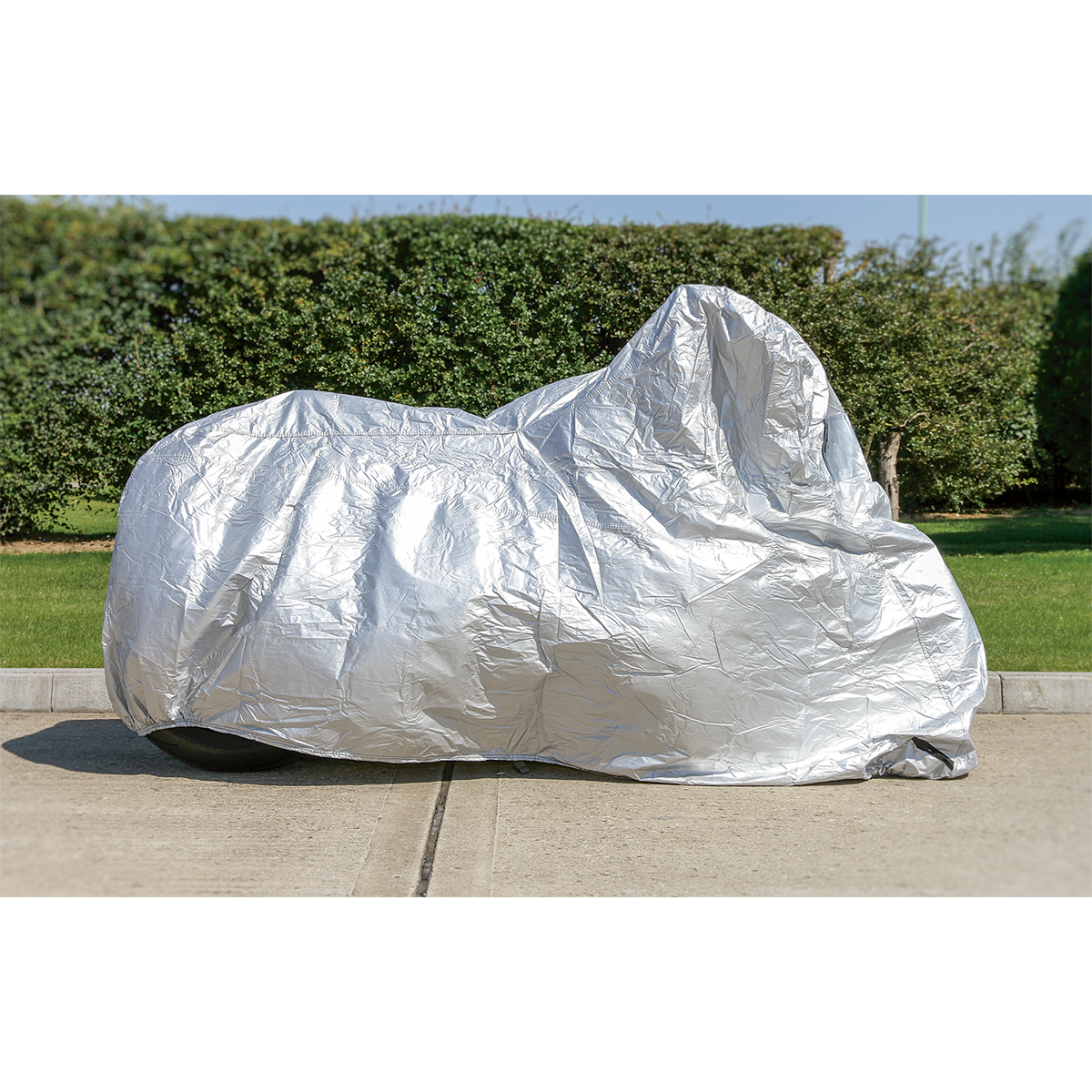 Sealey Medium Motorcycle Double Layer Cover 2320 x 1000 x 1350mm Silver MCM