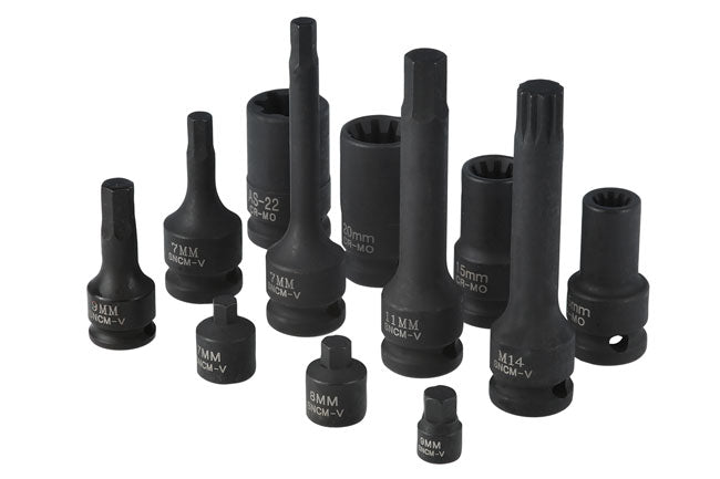 LASER 8237 Brake Caliper Socket/Bit Set 12pc 1/4" 3/8" 1/2" Drive Steel