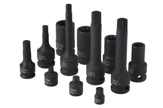 LASER 8237 Brake Caliper Socket/Bit Set 12pc 1/4" 3/8" 1/2" Drive Steel
