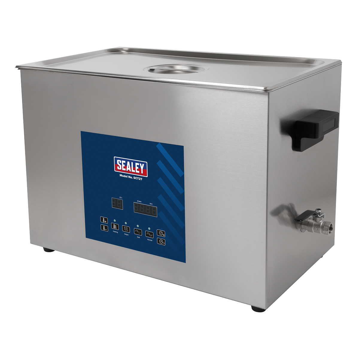 Sealey Ultrasonic Parts Cleaning Tank 27L LED Display Temperature Control SCT27