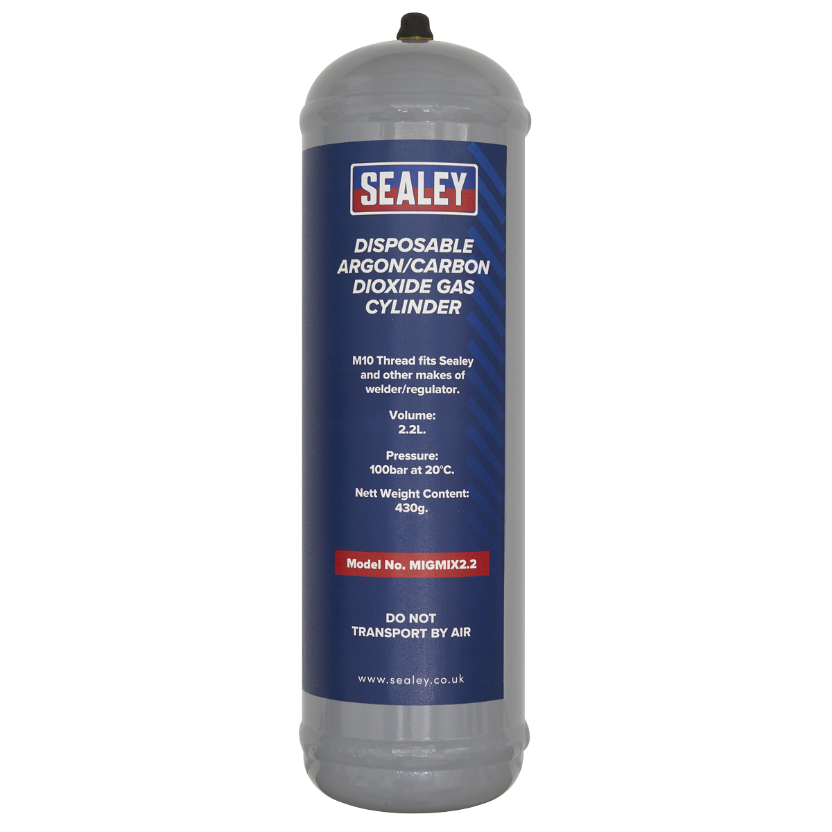 Sealey 430g 2.2L Argon Carbon Dioxide Gas Cylinder Pack Of 4 MIGMIX2.24