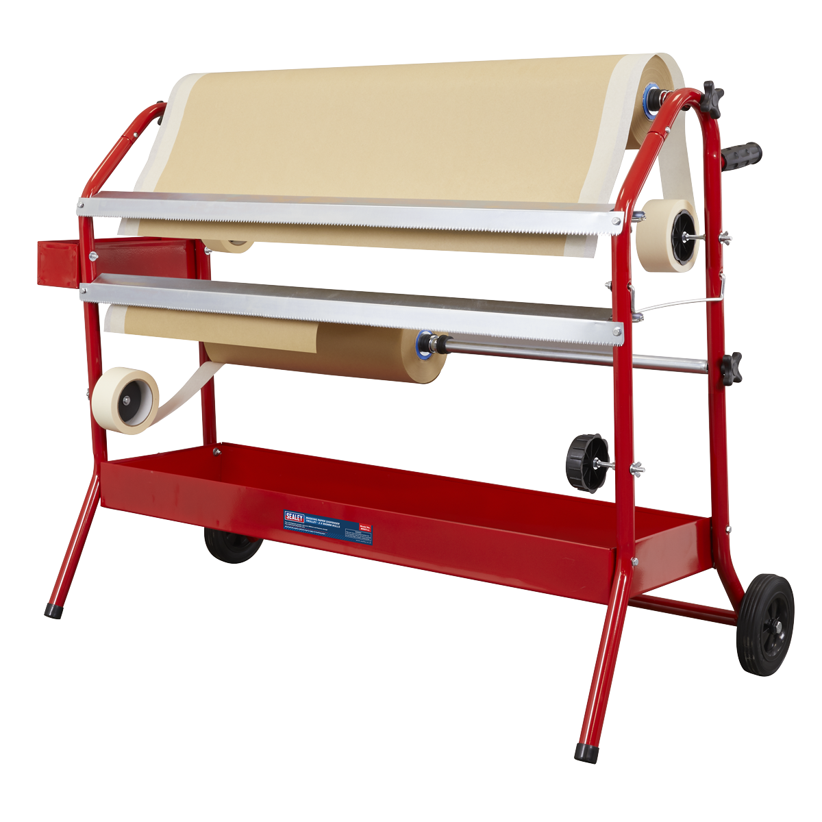 Sealey Masking Paper Dispenser Station With Storage Tray 2 x 900mm Trolley MK67