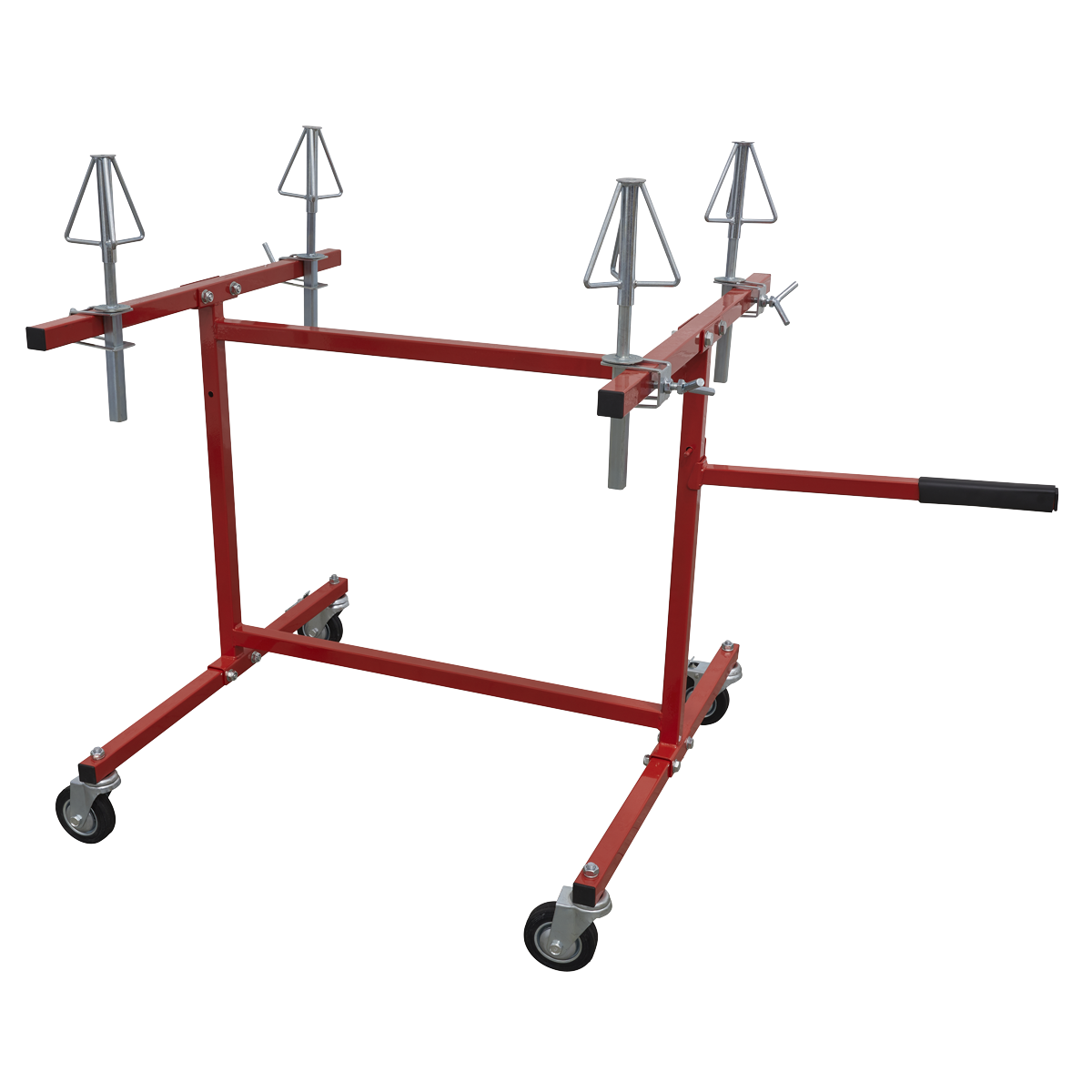 Sealey Alloy Wheel Repair/Painting Stand 4-Wheel Capacity 1285mm Red MK74