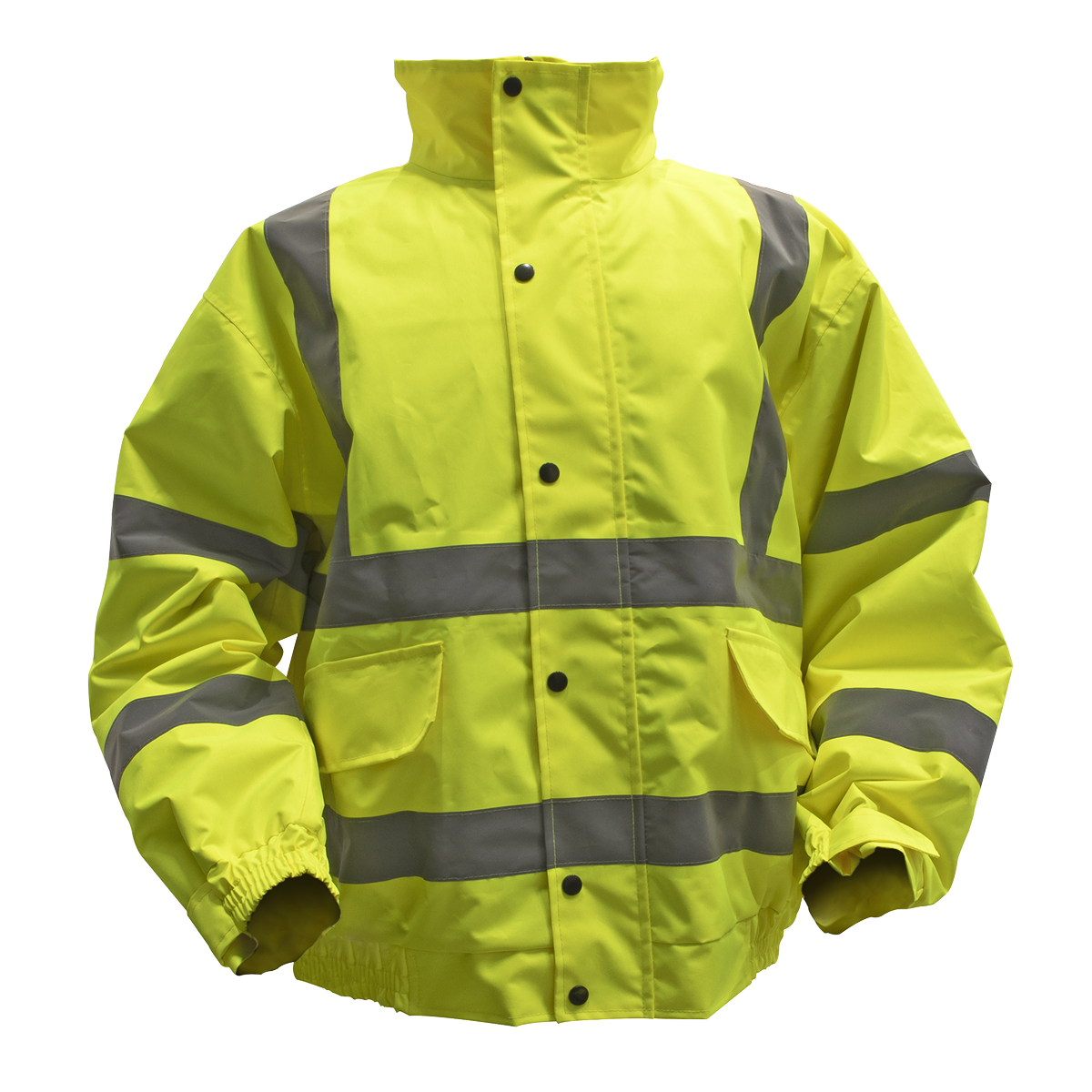 Sealey Hi-Vis Yellow Safety Jacket Quilted Lining Elasticated Waist - Large 802L