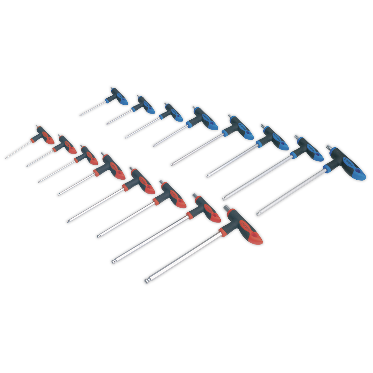 Sealey T-Handle TRX-Star and Hex Key Chrome Vanadium Steel Set 16pc AK7147