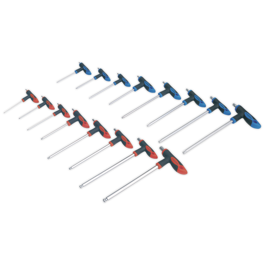 Sealey T-Handle TRX-Star and Hex Key Chrome Vanadium Steel Set 16pc AK7147
