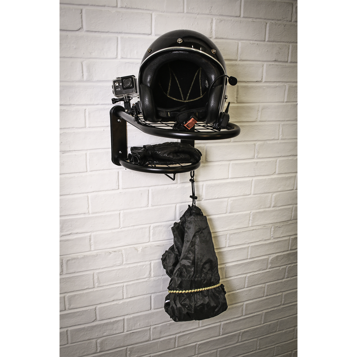 Sealey Motorcycle Helmet & Gear Tidy Wall Mounting Unit Capacity 15kg MS080