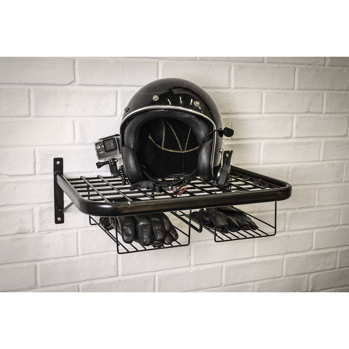 Sealey Motorcycle Helmet/Gear Tidy Wall Mounting Unit Capacity 18kg MS081