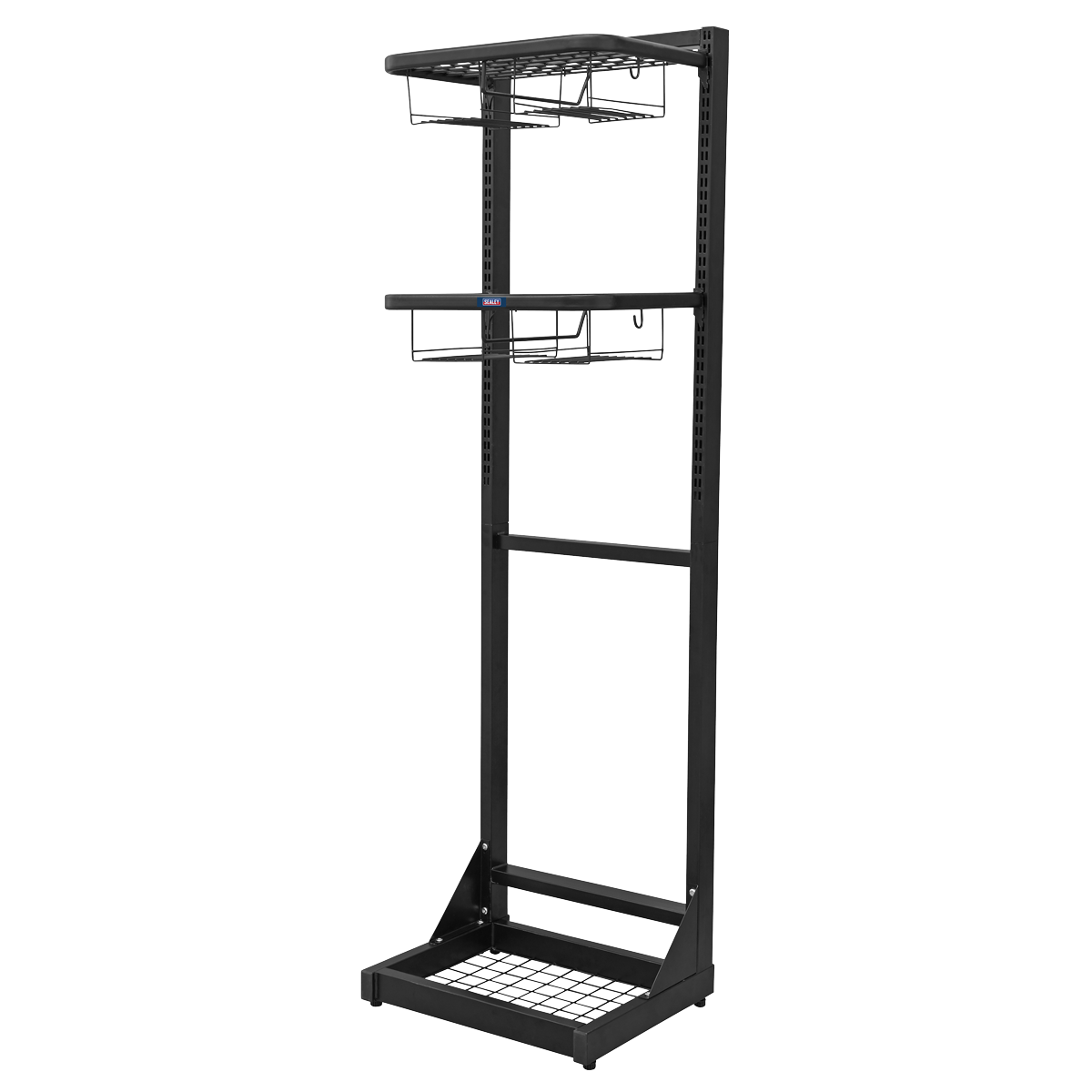 Sealey Motorcycle Helmet Gear Tidy Freestanding Steel Adjustable Shelves MS081FS