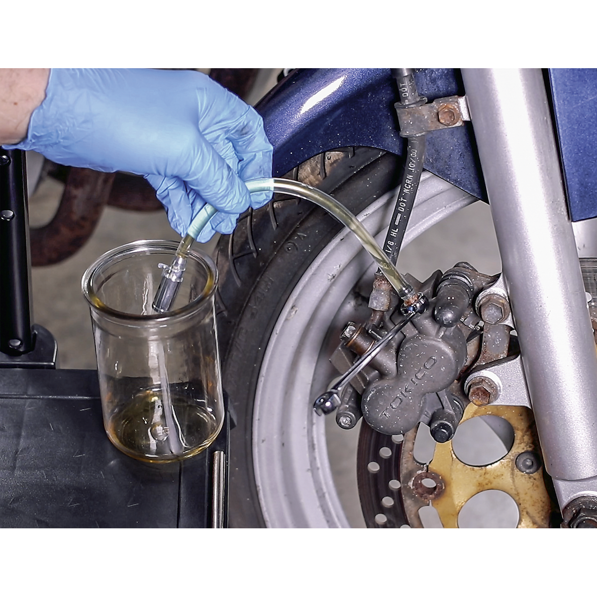 Sealey Motorcycle Brake Bleeder With Non-Return Valve & Hose - Weighted MS098