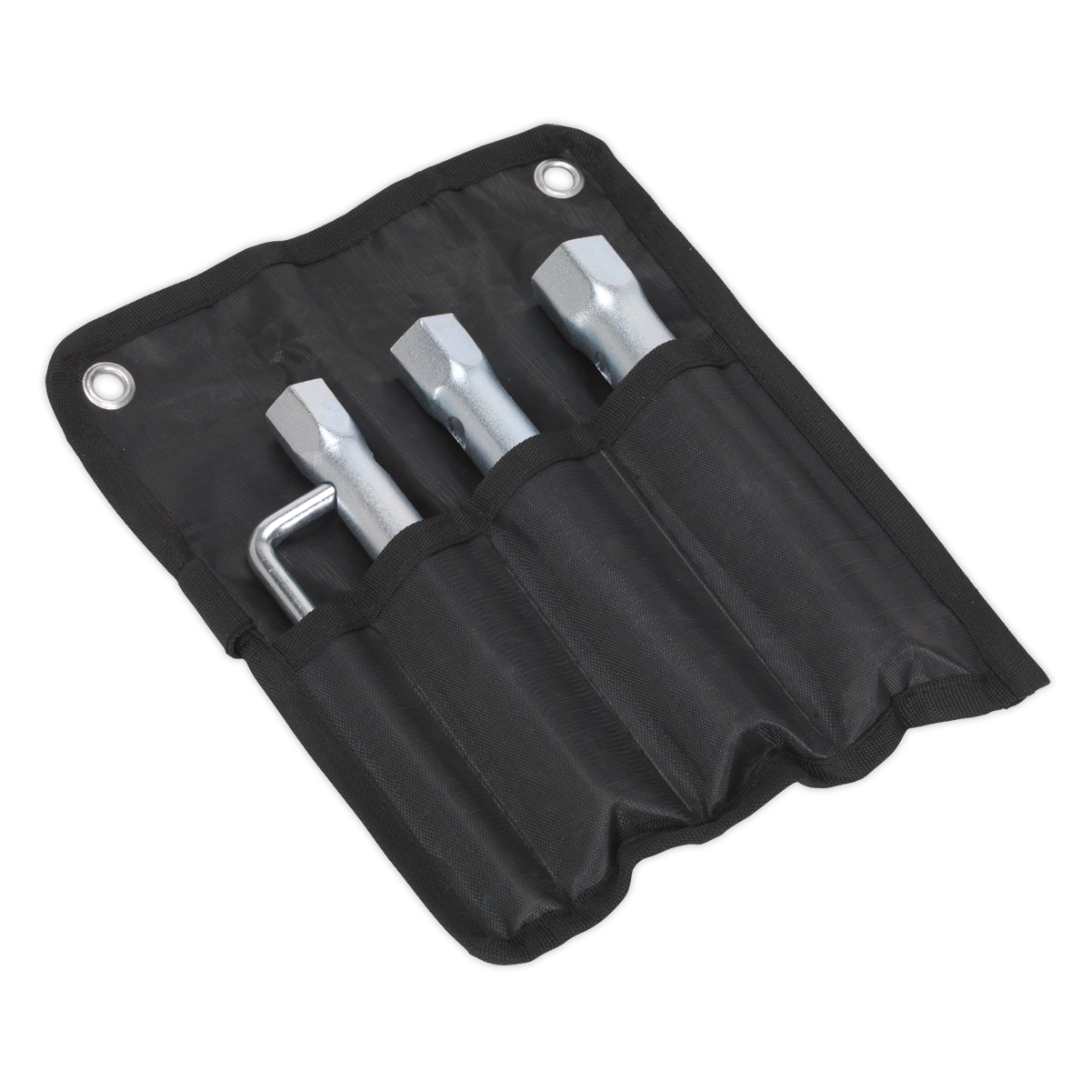 Sealey 3 Pieces Double End Long Reach Spark Plug Box Spanner Set - Silver MS165