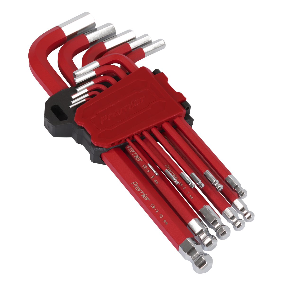 Sealey Premier Long Ball-End Hex Key Set Chrome Vanadium Steel 11 Pieces AK71640