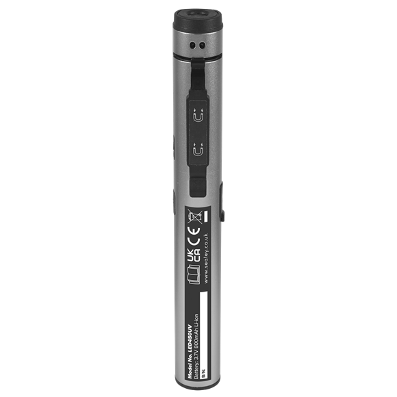 Sealey Rechargeable UV Penlight 5W COB 3W SMD LED With Laser Pointer LED450UV