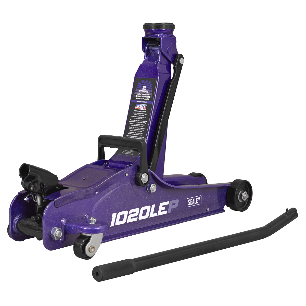 Sealey Low Profile Short Chassis Trolley Jack 2 Tonne Purple Heavy Duty 1020LEP