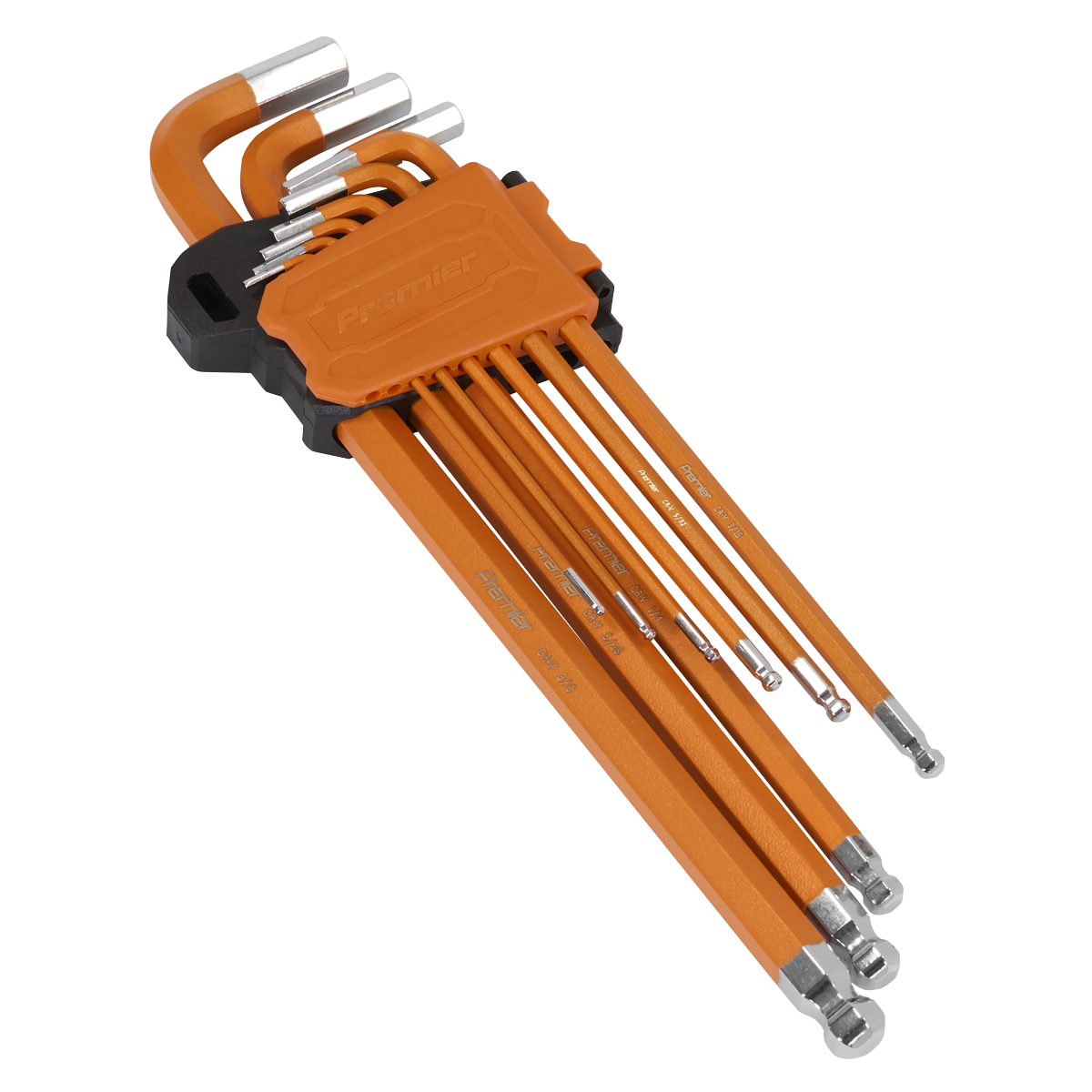 Sealey Premier Imperial Extra-Long Ball-End Hex Key Set 9 Pieces AK7175