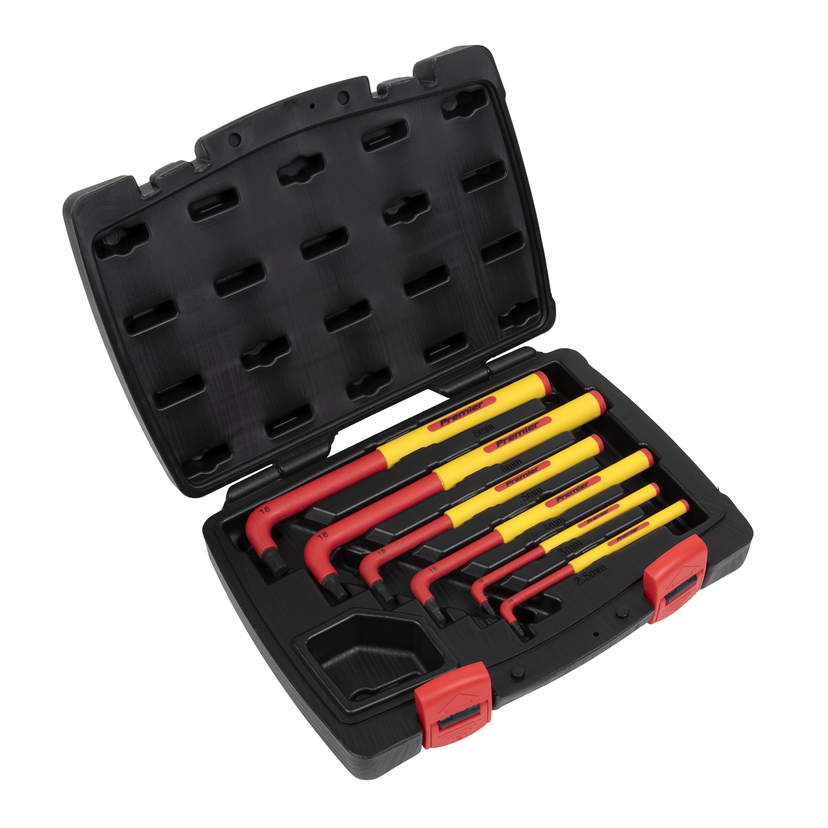 Sealey Hex Key Extra-Long VDE Set 6 Pieces Chemically Blackened Finish AK7177