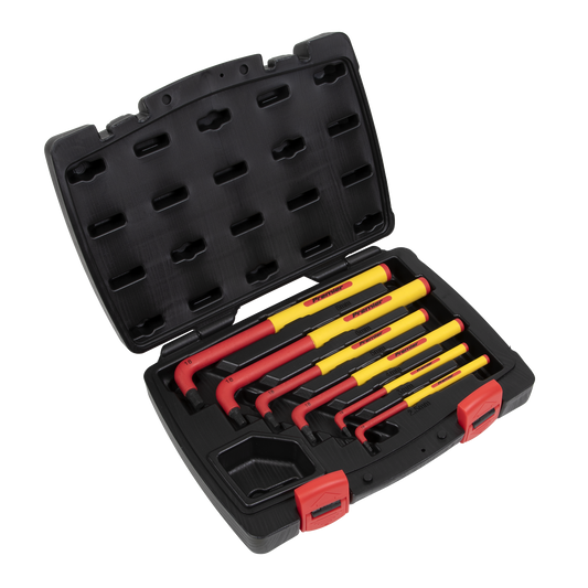 Sealey Hex Key Extra-Long VDE Set 6 Pieces Chemically Blackened Finish AK7177