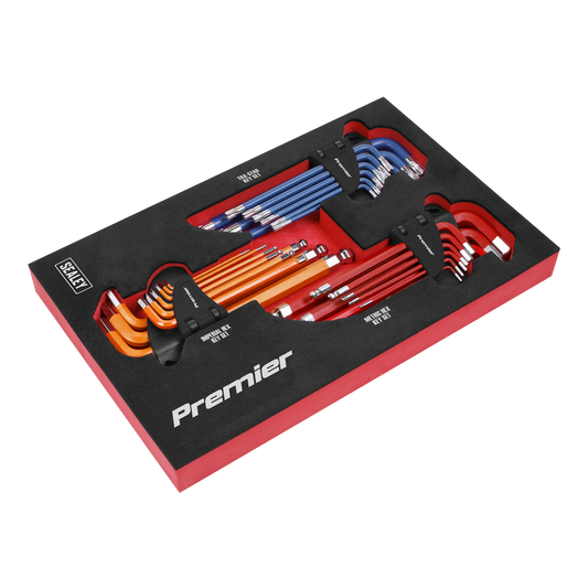 Sealey Master Hex Key Set 27 Pieces Anti Slip Coating EVA Storage Tray AK7179
