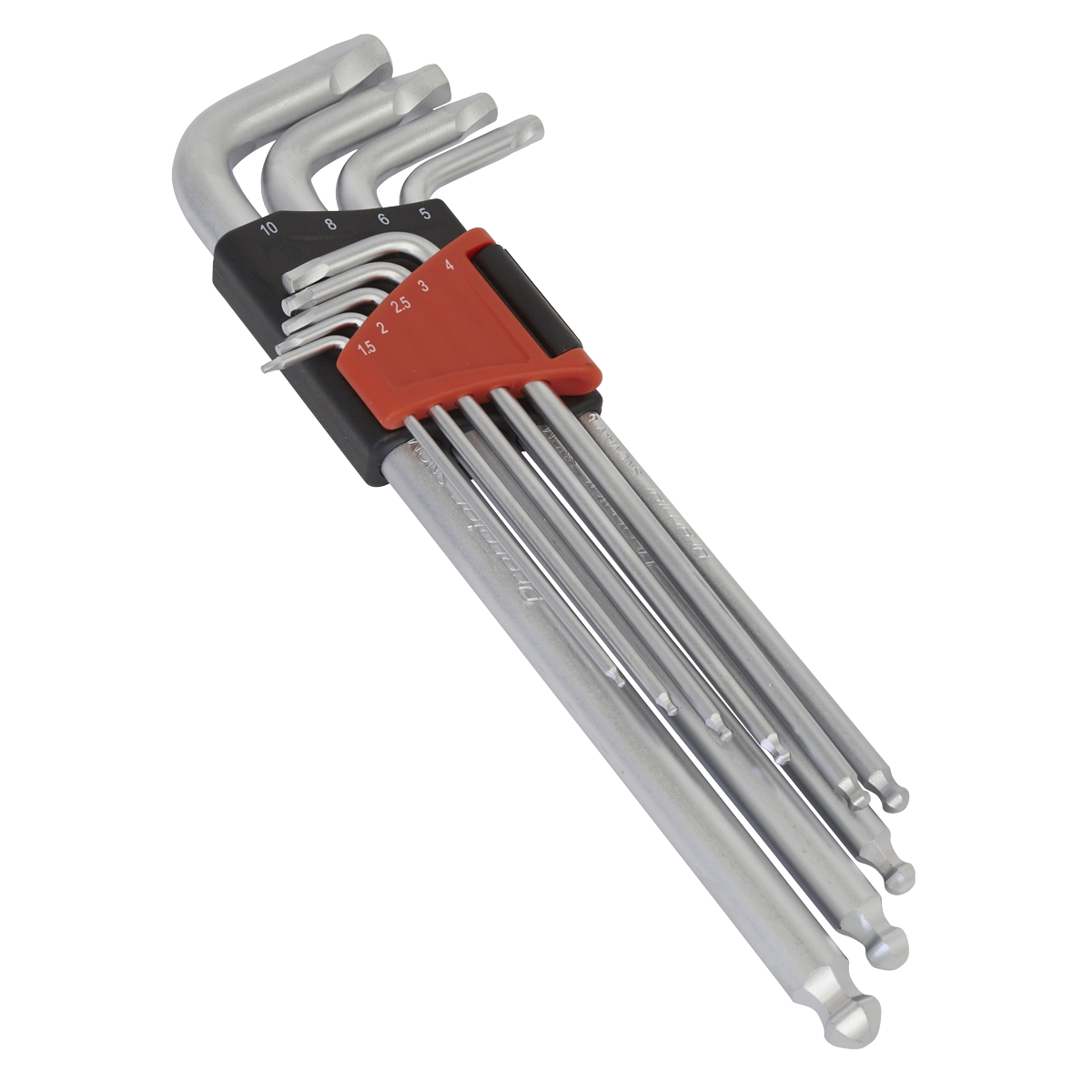 Sealey Metric Lock-On Ball End Hex Key Set With Satin Chrome Finish 9pc AK7180