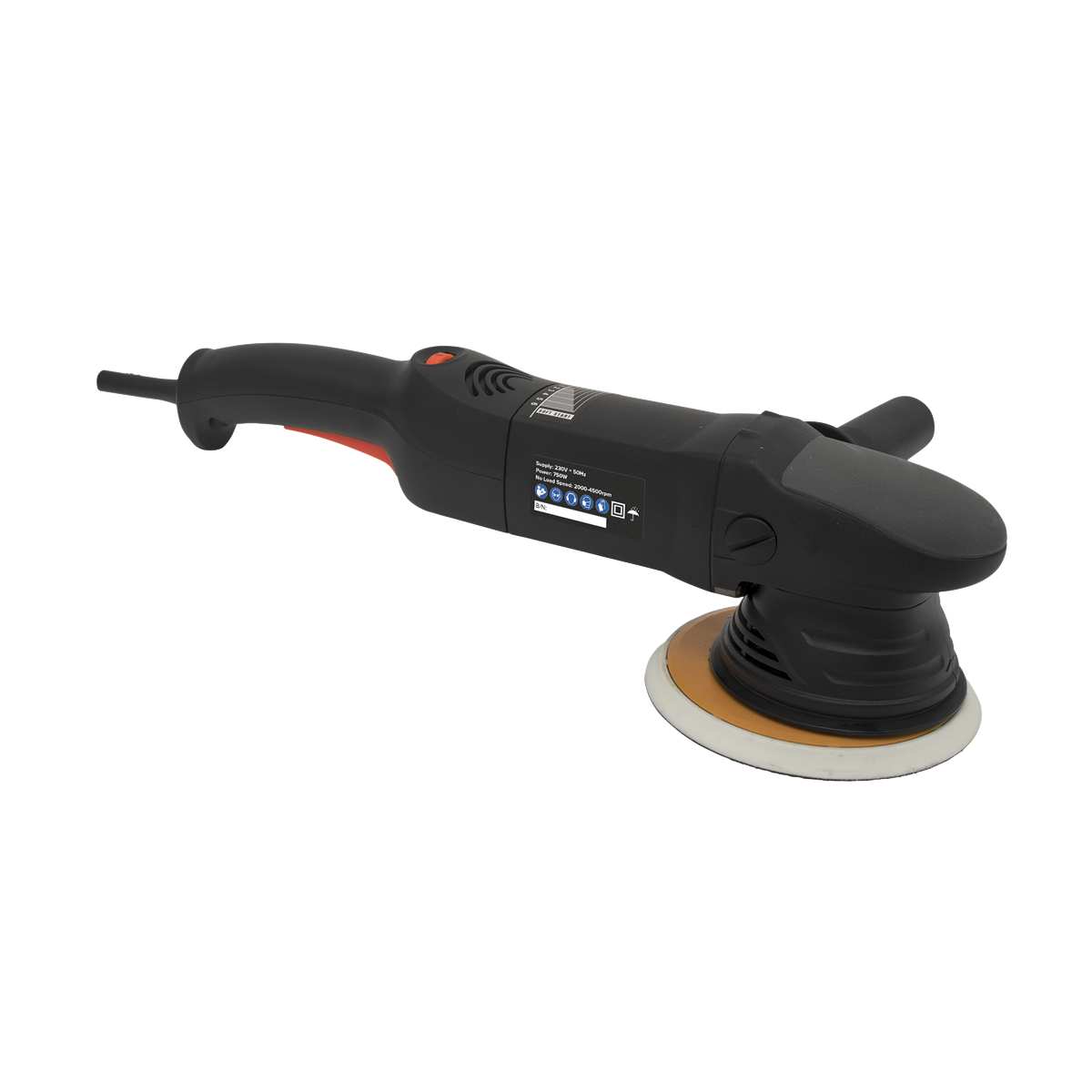 Sealey 230V 150mm 750W Orbital Polisher 6-Stage Variable Speed Control OP750