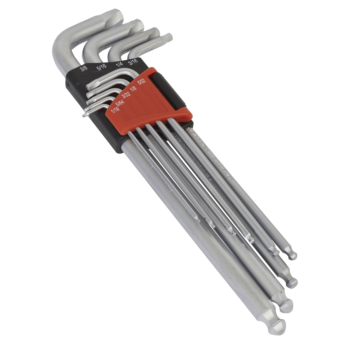 Sealey Imperial Lock-On Ball-End Hex Key Set Chrome Molybdenum Steel 9pc AK7181