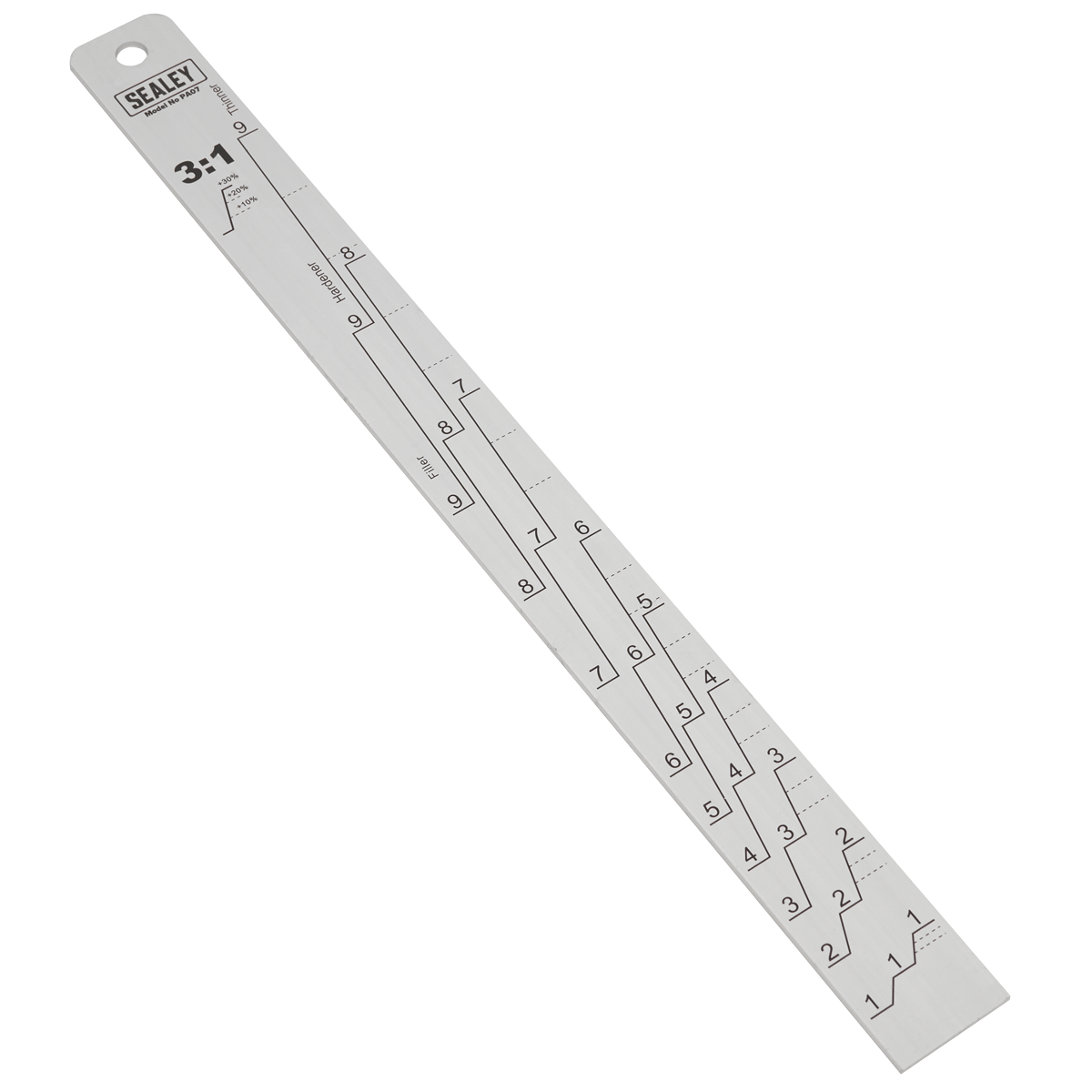 Sealey Aluminium Paint Measuring Stick 1:1 3:1 Ratio Double Side Design PA07