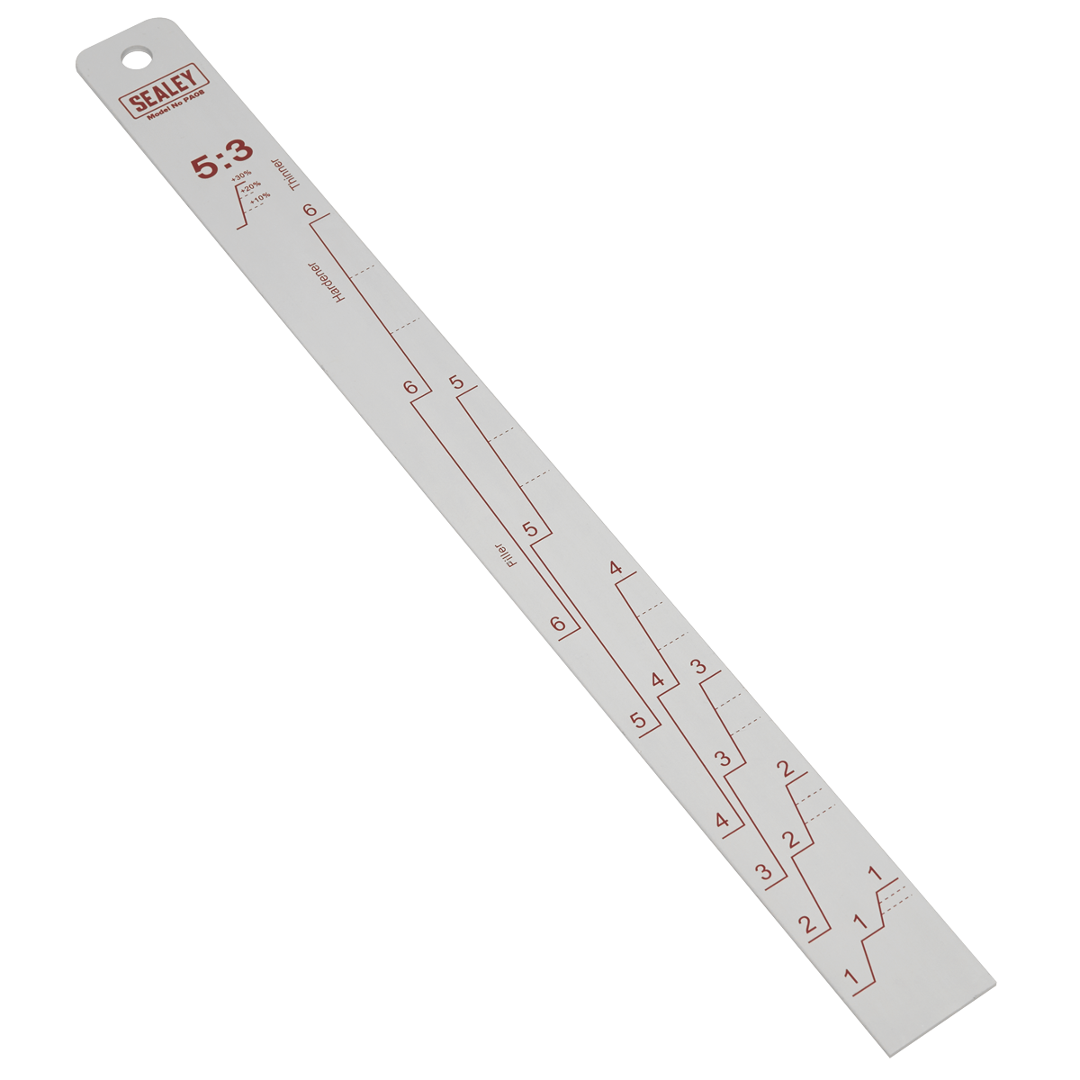 Sealey Aluminium Paint Measuring Stick 5:1 5:3 Ratio Double Side Design PA08