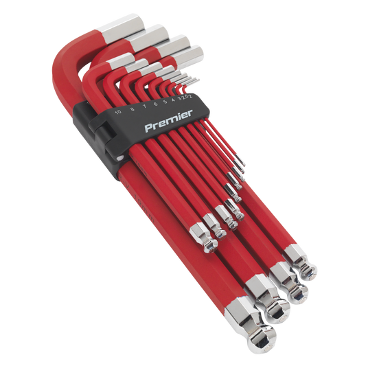 Sealey Jumbo Ball-End Hex Key Set 13 Pieces Anti-Slip - Metric 83-280mm AK7187